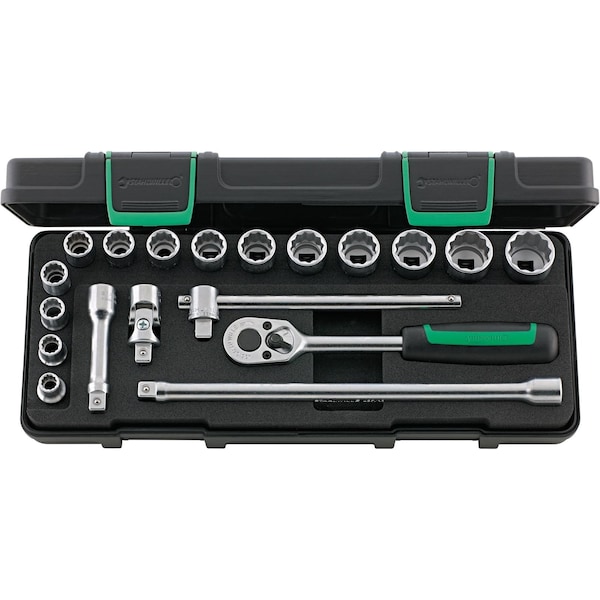 10 mm (3/8") Socket set 19-pcs., 45/14/5I KN